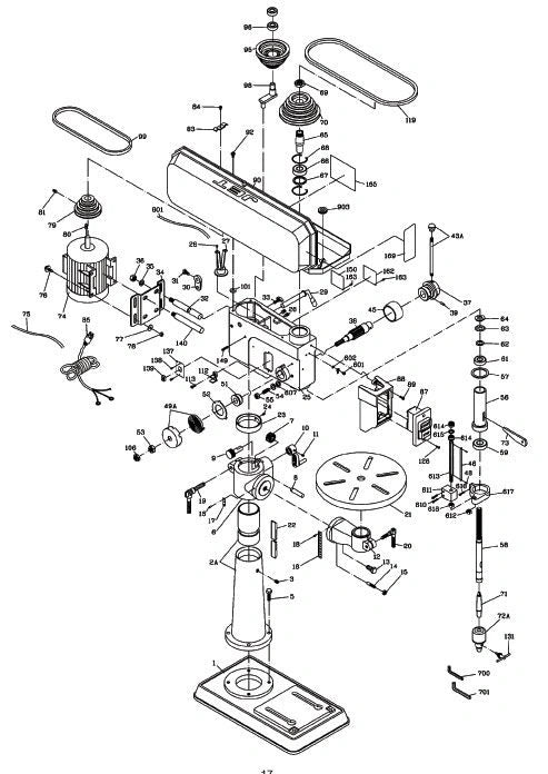 JDP-17MF, 16-1/2" Floorstanding Drill Press, 3/4HP 1PH 115/230V