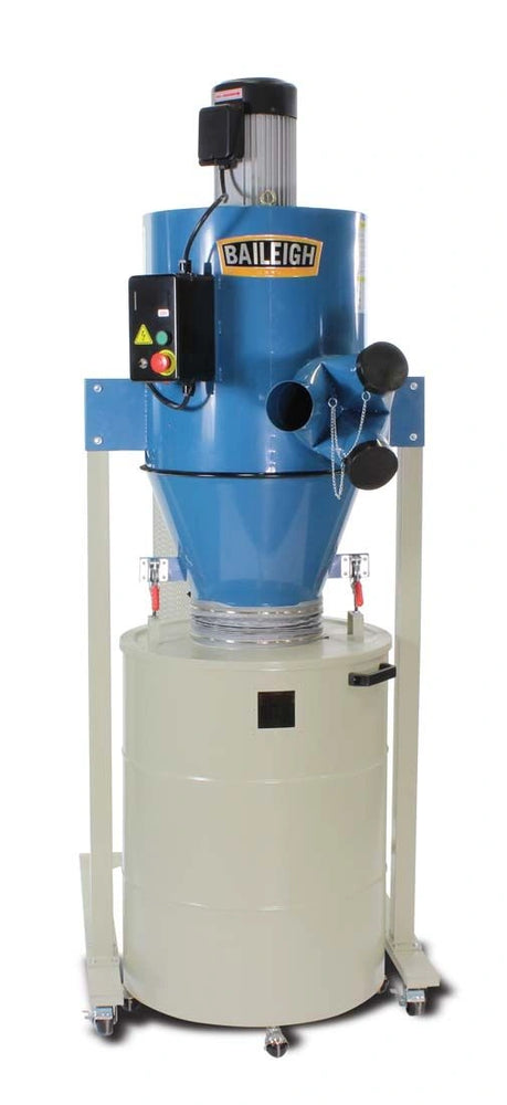 DC-2100C; 3HP 220V 1Ph Cyclone Style Dust Collector, 2111 CFM, 63 Gallon Drum
