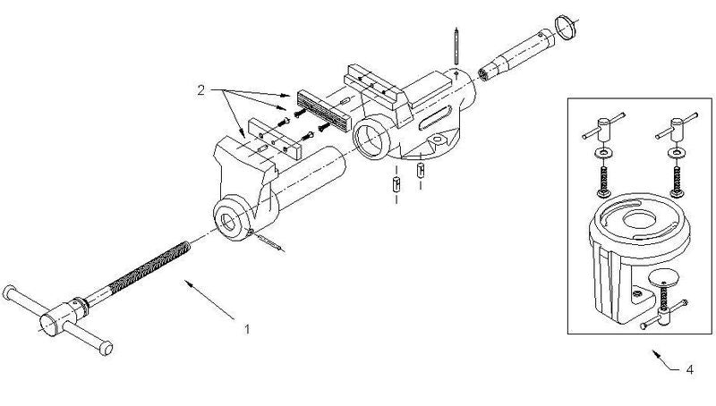 CBV-100, Super-Junior 4” Vise with Clamp On Swivel Base