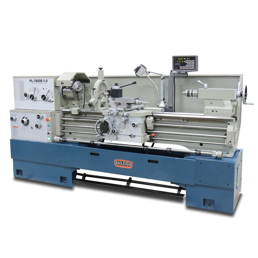 PL-1860E-1.0; 18" x 60" Geared Head Lathe with DRO 7-1/2HP, 220V 3Phase