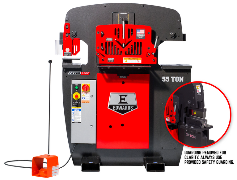 55 Ton Ironworker 3 Phase, 230 Volt, PowerLink,10" Brake