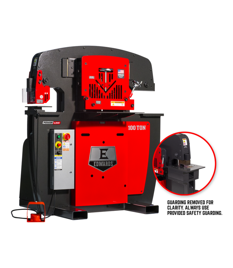 100 Ton Ironworker 3 Phase, 230 Volt, PowerLink, Coper Notcher