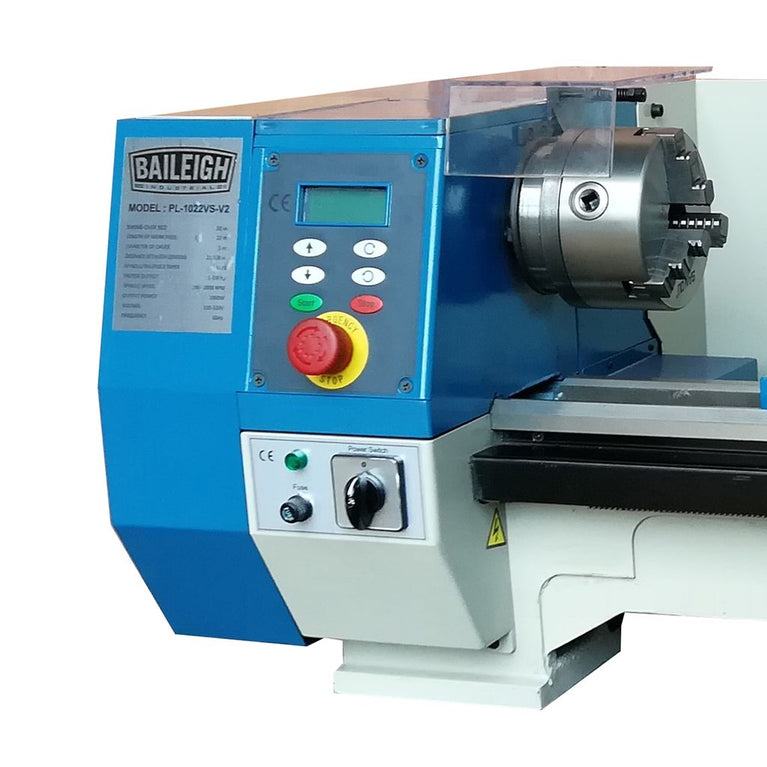 PL-1022VS-V2; 110V Variable Speed Bench Top Lathe, 10" Swing, 22" Bed Length