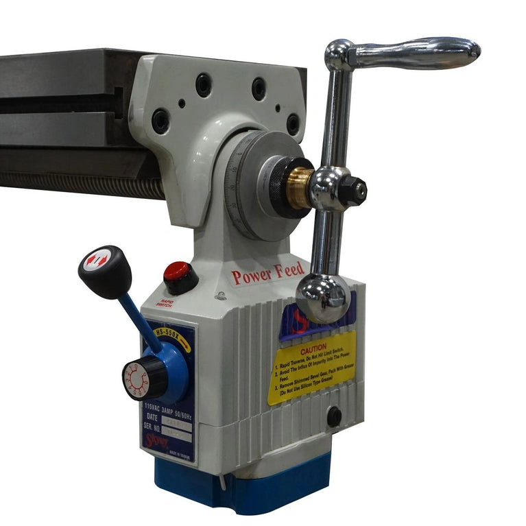 VM-949E-VS; 9" x 49" Variable Speed Mill with X Power Feed, & DRO 3HP, 220V 1Phase