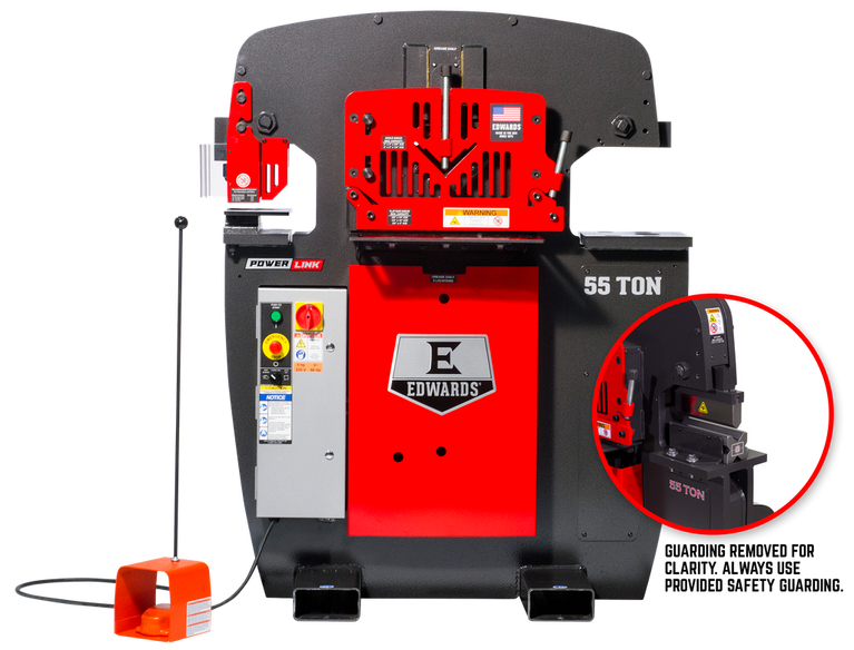 55 Ton Ironworker 3 Phase, 230 Volt, PowerLink,10" Brake