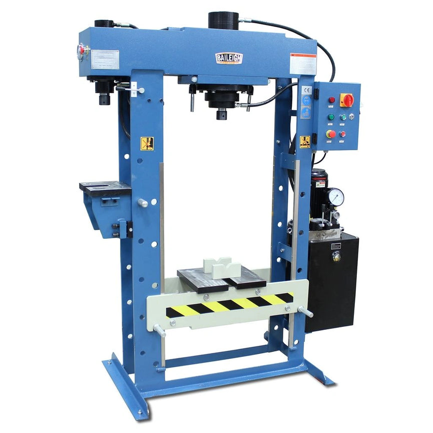HSP-30M-C; 220V 1Phase 30/15 Ton Hydraulic H-Frame Press, 9.5" Stroke