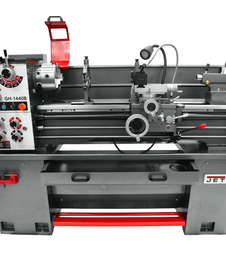 GH-1440B Geared Head Bench Lathe with Stand & Foot Brake