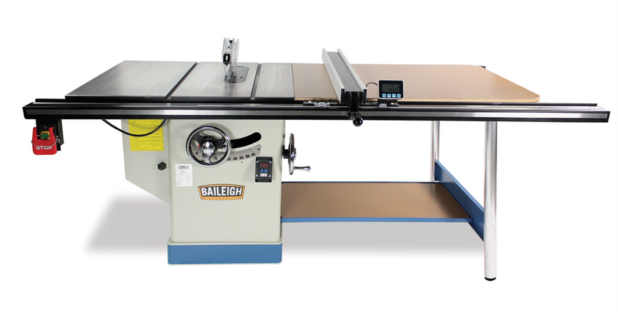 TS-1248P-52; 5HP 220V 1Phase, 12" Professional Cabinet Style Table Saw, 48" x 30" Table, 52" Max Rip Cut
