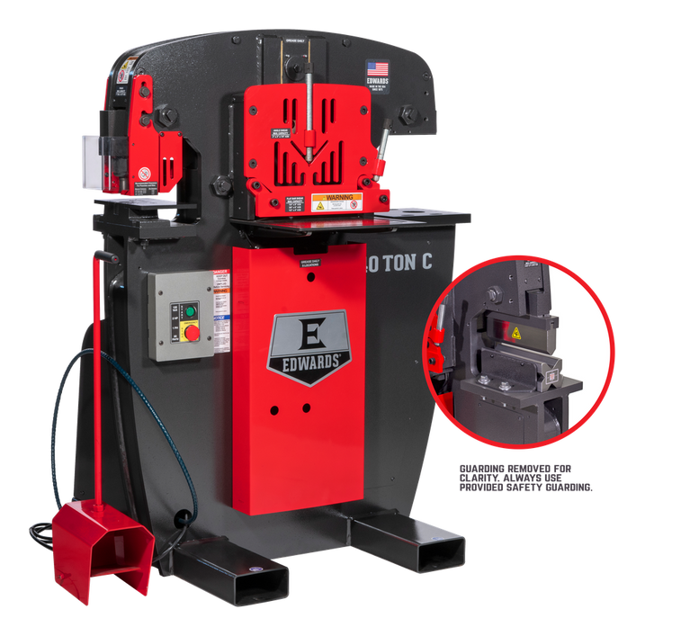 40 Ton C Ironworker 1 Phase, 115 Volt, 8" Brake