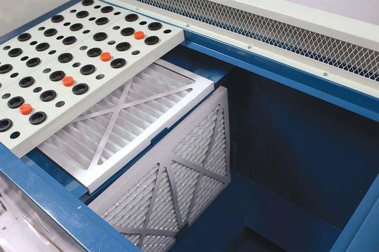 DDT-5921; 1/2HP 110V 59"x21" Split Sided Down Draft Table for Wood, 1790CFM per side, Includes 5 Micron Filter