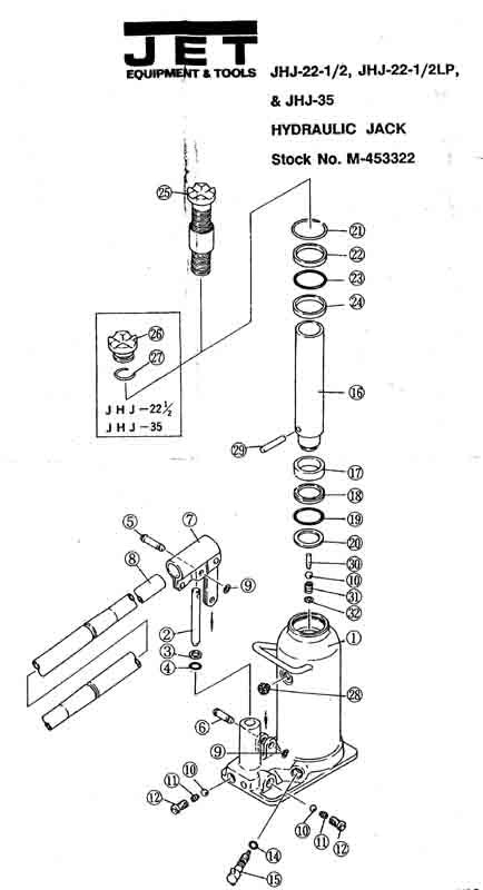 JHJ-22-1/2L, 22-1/2 Ton, Low Profile, (2 pcs)