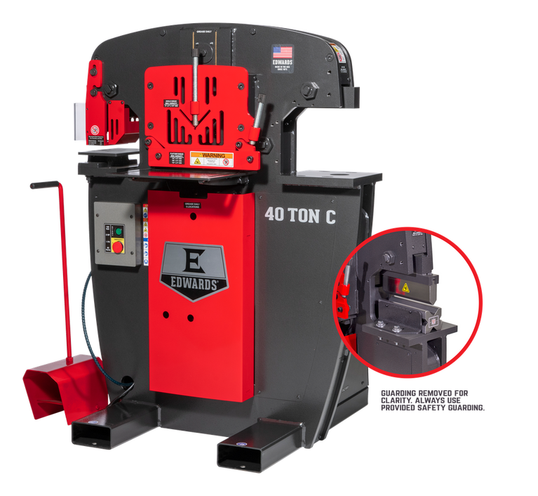 40 Ton C Ironworker 1 Phase, 115 Volt, 8" Brake