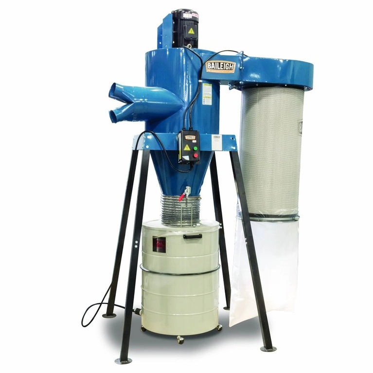 DC-3600C; 5HP 220V 3Ph Cyclone Style Dust Collector with Remote Start, 3600 CFM, 60 Gallon Drum