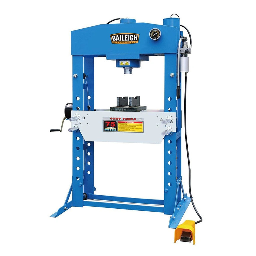 HSP-75A; 75 Ton Air/Hand Operated H-Frame Press, 9-3/4" Stoke, CE Approved