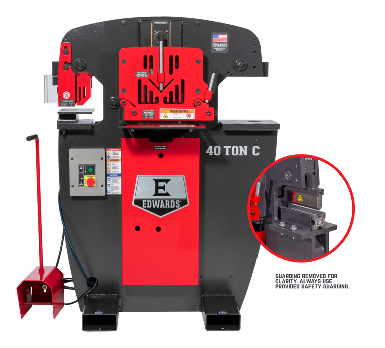 40 Ton C Ironworker 1 Phase, 115 Volt, 8" Brake