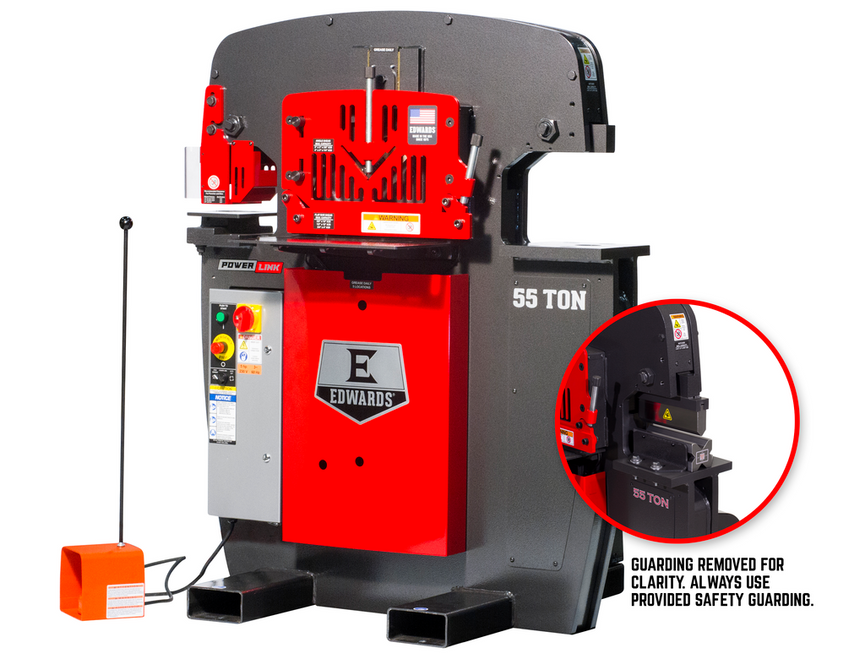 55 Ton Ironworker 3 Phase, 230 Volt, PowerLink,10" Brake