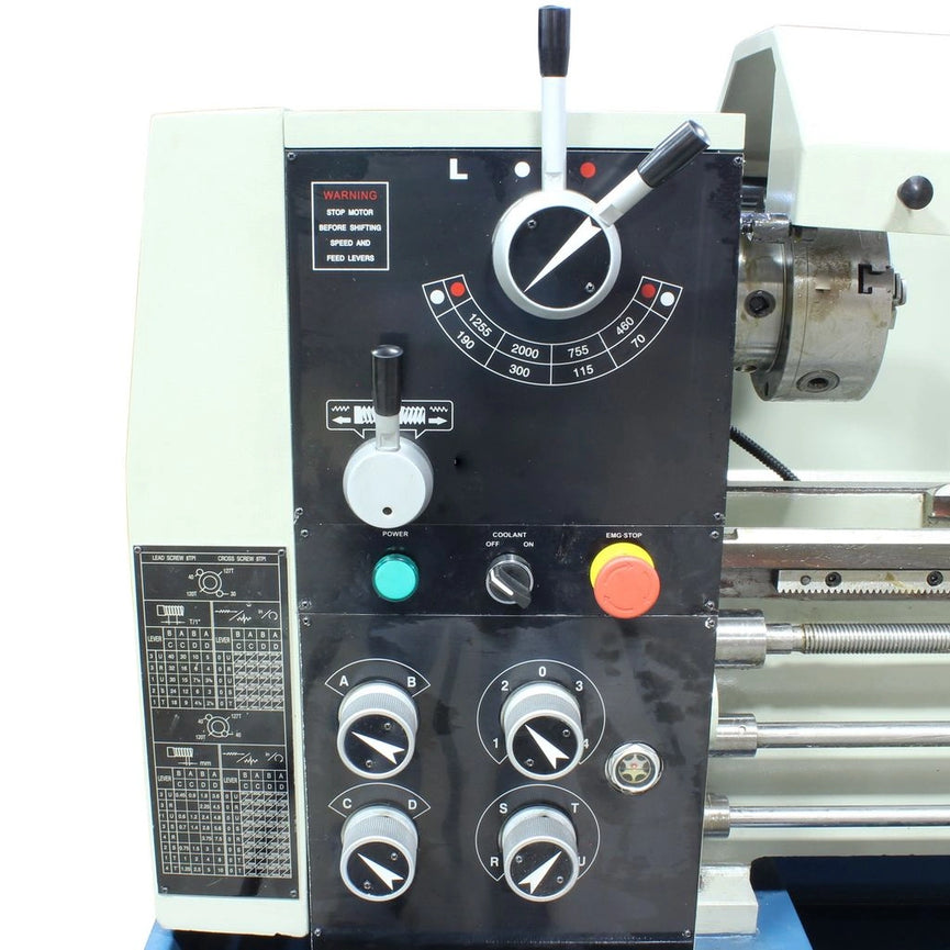 PL-1440E-1.0;  14" x 40" Geared Head Lathe with DRO  2HP, 220V 1Phase