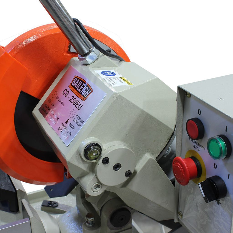 CS-250EU; 10" 250mm Cold Saw with Cam-Lock Vise 1HP, 110 Volt. Single Phase