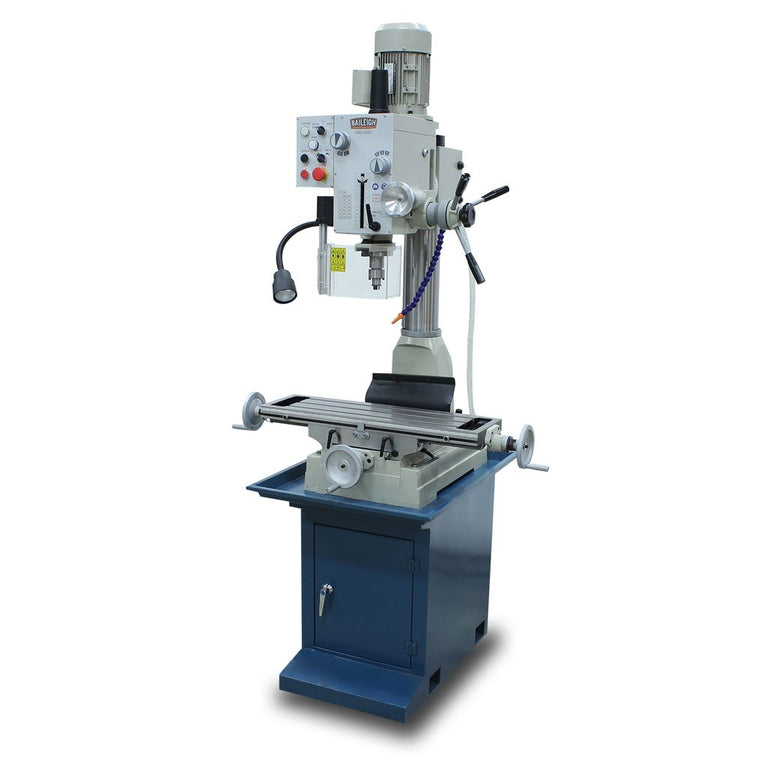 VMD-828G;  Round Column Geared Head Mill and Drill, Includes Stand,  2HP, 110V, Single Phase