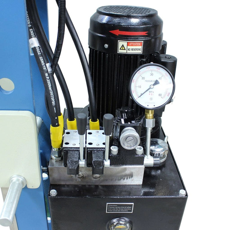 HSP-30M-C; 220V 1Phase 30/15 Ton Hydraulic H-Frame Press, 9.5" Stroke