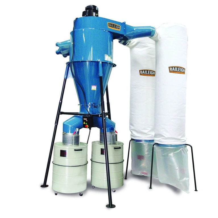 DC-6000C; 10HP 440V 3Ph Cyclone Style Dust Collector with Remote Start and 1 Micron Bag Filters, 6000 CFM