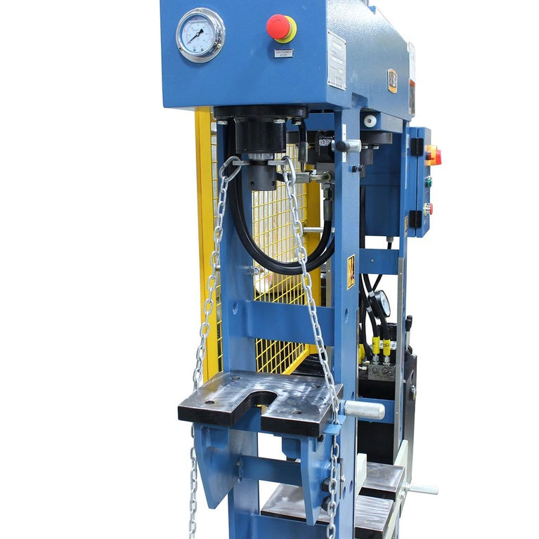 HSP-30M-C; 220V 1Phase 30/15 Ton Hydraulic H-Frame Press, 9.5" Stroke